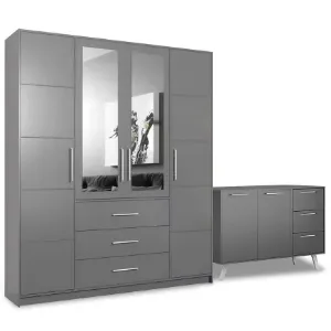 Zestaw Szafa Bali D4 Grafit + Komoda Bali 140