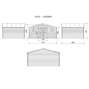 Obrazek Domek węgłowy 4.95 x 3.98 m 71403