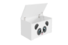 Obrazek Skrzynia na zabawki Daria biała z nadrukiem Panda
