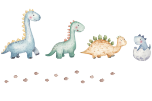 Obrazek Skrzynia na zabawki Daria biała z nadrukiem Dinozaury