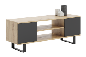Obrazek Szafka RTV Focus 135 cm - loft Dąb artisan czarny