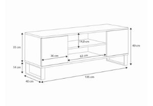 Obrazek Szafka RTV 135 cm loft dąb craft złoty