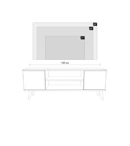 Obrazek Szafka RTV 135 cm skandynawska dąb craft złoty-biel