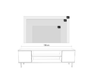 Obrazek Szafka RTV 135 cm Kaszmir, nogi złote