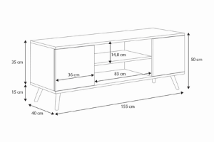 Obrazek Szafka RTV Focus 155 cm Dąb artisan