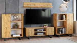Obrazek Szafka RTV 155 cm loft dąb craft złoty