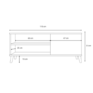 Obrazek Szafka RTV VIVA 110 cm - kolor Biały