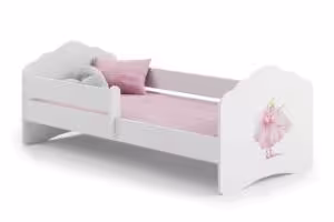 Obrazek Łożko dziecięce FALA z barierką 140x70 Księżniczka w koronie