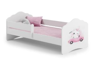 Obrazek Łożko dziecięce FALA z barierką 160x80 Kot
