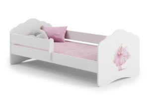 Obrazek Łożko dziecięce FALA z barierką 160x80 Księżniczka w koronie