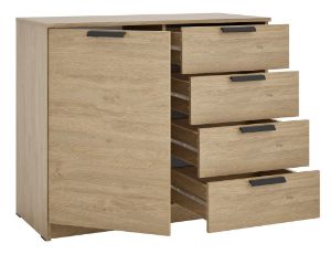 Obrazek Komoda jednodrzwiowa z szufladami Ava 01 1D4S dąb kamienny