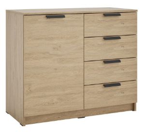 Obrazek Komoda jednodrzwiowa z szufladami Ava 01 1D4S dąb kamienny