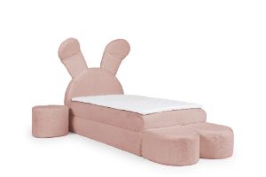 Obrazek Łożko kontynentalne Rubbit z zestawem 100x200 różowy