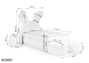 Obrazek Łożko kontynentalne Rubbit z zestawem 100x200 różowy