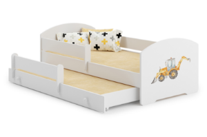 Obrazek Łóżko podwójne LUK 160x80 Żółta koparka