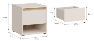 Obrazek Szafka nocna Avellin dąb mauvella D108/piaskowy U60