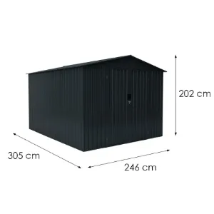 Obrazek Ogrodowy domek metalowy 246 x 305 x 202 cm