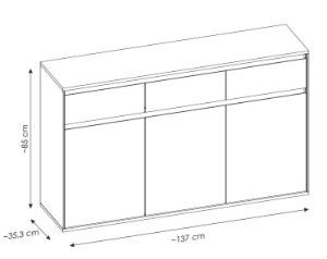 Obrazek Komoda 3D3S Calzado ZAPK04
