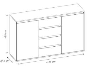 Obrazek Komoda 2D4S Calzado ZAPK06