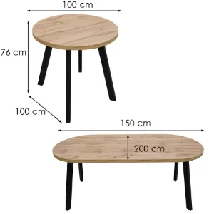 Obrazek Stół St-82 100+2x50 Wotan/Czarny