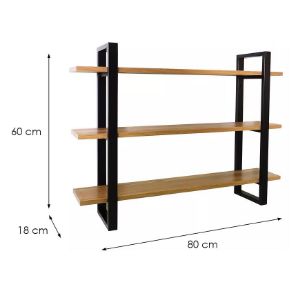 Obrazek Półka wisząca PD220225 naturalne drewno/czarny
