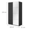 Obrazek Szafa 120cm Beta 54  Czarny/Lustra