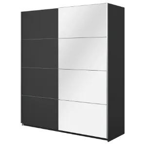 Obrazek Szafa 180cm Beta 56  Czarny/Lustra