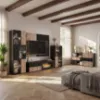 Obrazek Szafka RTV Cannes Zmwdv Cs RTV-K Black/Viking/Marble Black