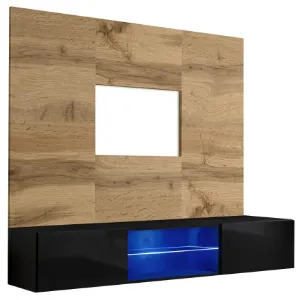Szafka RTV + Panel Switch Wtz Sw Pr3 + Led Wotan/Czarny