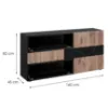 Obrazek Komoda Cannes Zmwdv Cs Sb Black/Viking/Marble Black
