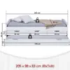 Obrazek Łóżko 20900245 Ulli 90x200 Biały