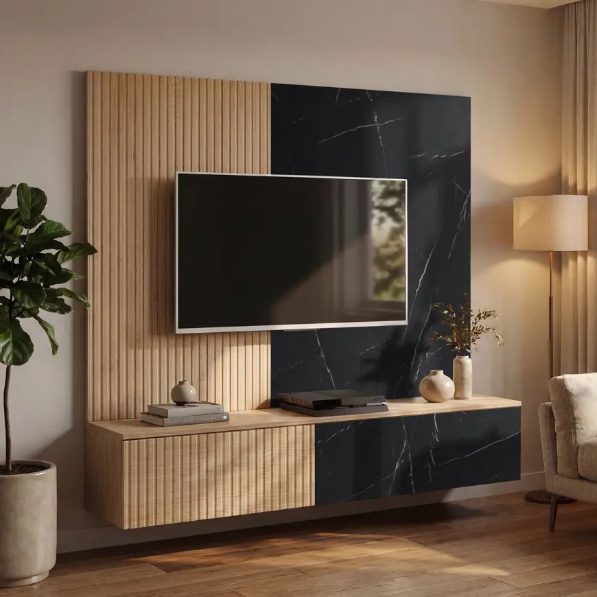 Meblościanka Noir I Dcms Nr1 Cremona Oak/Marble Black