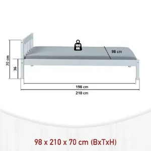 Obrazek Łóżko 29040010 Vilmar 90x200 biały