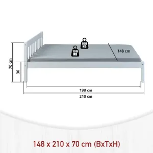 Obrazek Łóżko 29040020 Vilmar 140x200 biały