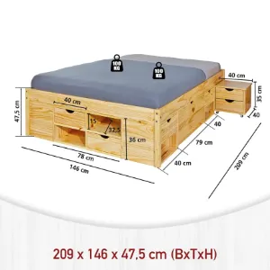 Obrazek Łóżko 30400640 Claas 140x200 Natural