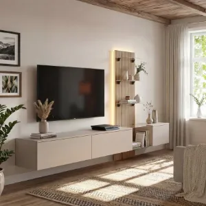 Obrazek Meblościanka Luzz Sgce Lz Clay Grey/Coast Evoke Oak