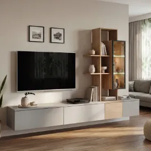 Obrazek Meblościanka Leo Agdc Lo Arctic Grey/Cremona Oak