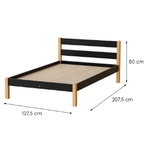 Obrazek Łóżko Inka 120 Czarny/Dąb Naturalny