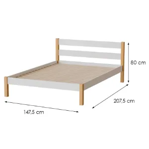 Obrazek Łóżko Inka 140 Biały/Dąb Naturalny
