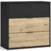Obrazek Komoda Upsala 3S 27B czarny grafit+dąb artisan