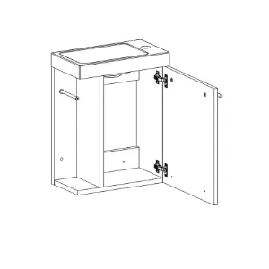 Obrazek Szafka z umywalką Wc Mari 40 cm biła/dąb
