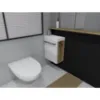 Obrazek Szafka z umywalką Wc Mari 40 cm biła/dąb