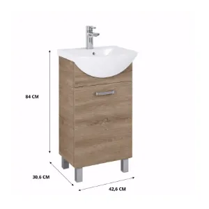 Obrazek Szafka z umywalką Uno 45 cm 1D dąb canela