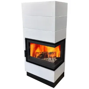 Obrazek Piec stalowo-kaflowy Erfurt prawy perlwhite 10 kW