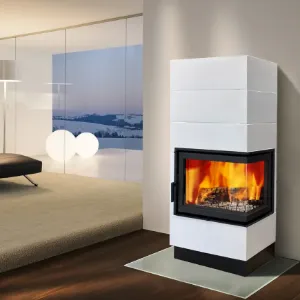 Obrazek Piec stalowo-kaflowy Erfurt prawy perlwhite 10 kW