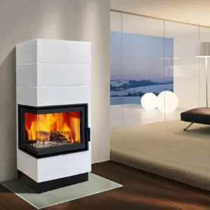 Obrazek Piec stalowo-kaflowy Erfurt lewy perlwhite 10 kW