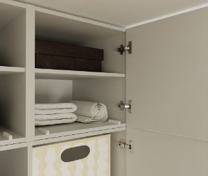 Obrazek Szafa Sensory 150 cm 3D z nadstawką kaszmir złote uchwyty