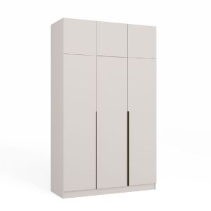 Szafa Sensory 150 cm 3D z nadstawką kaszmir czarne uchwyty