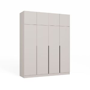 Szafa Sensory 200 cm 4D z nadstawką kaszmir czarne uchwyty