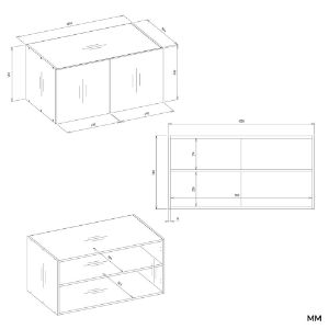 Obrazek Szafa Sensory 200 cm 4D z nadstawką kaszmir czarne uchwyty